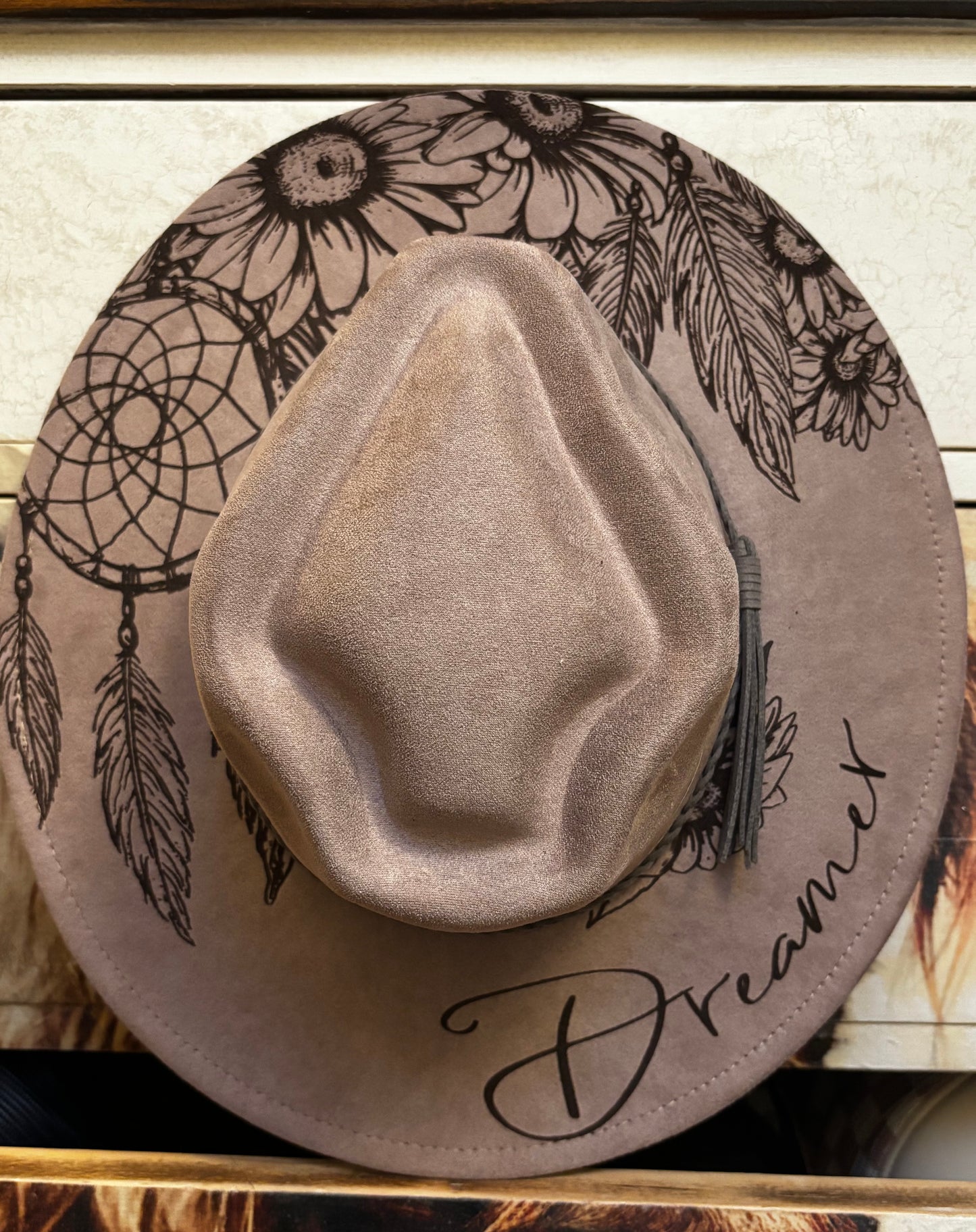 Dreamer- arrow head wide brim fedora hat