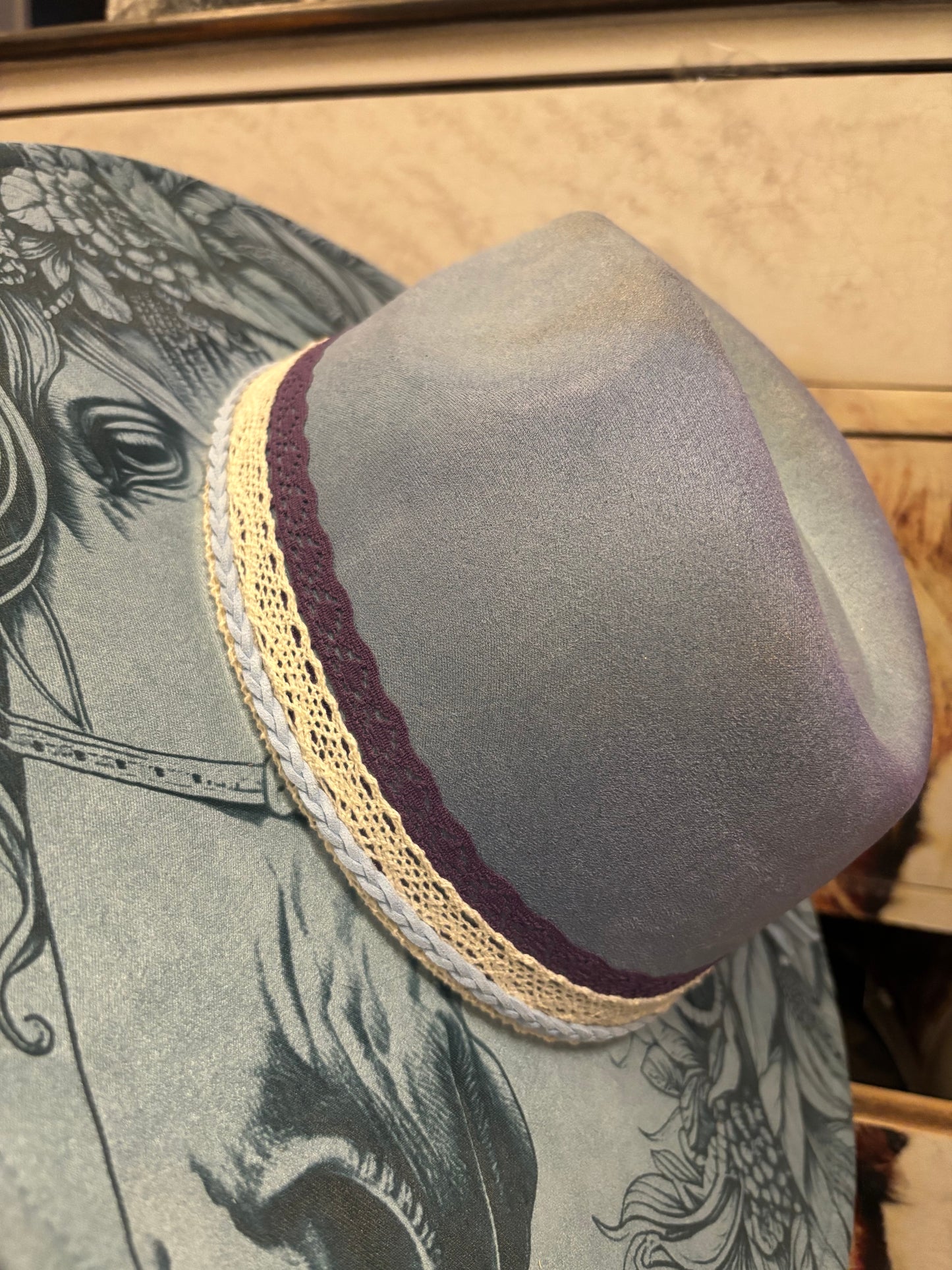 Mystic Floral Steed - wide brim fedora hat