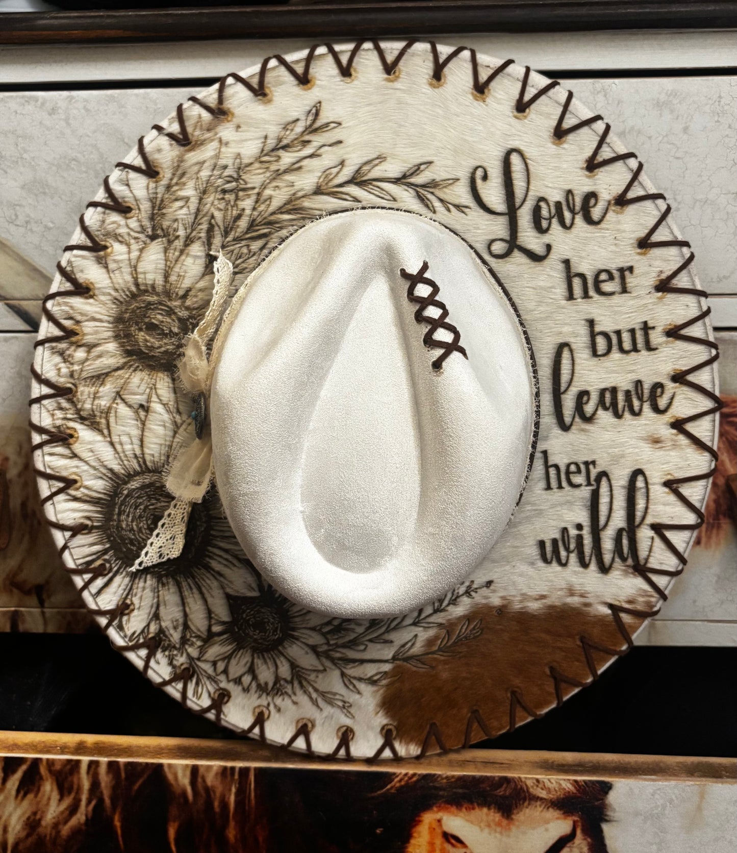 Love Her But Leave Her Wild (V7) - wide brim fedora hat