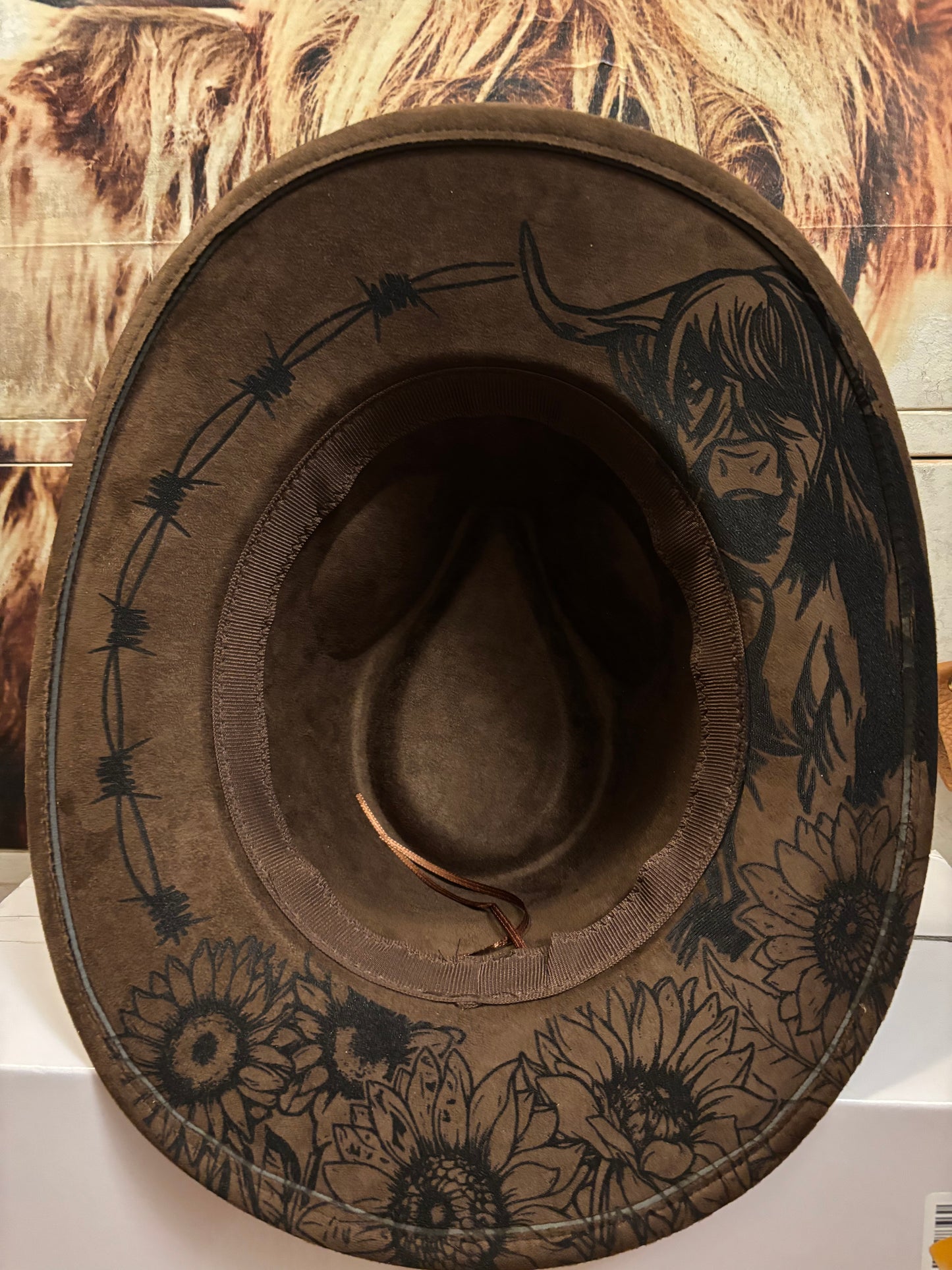 Sunflowers & Coo II - short brim cowboy hat