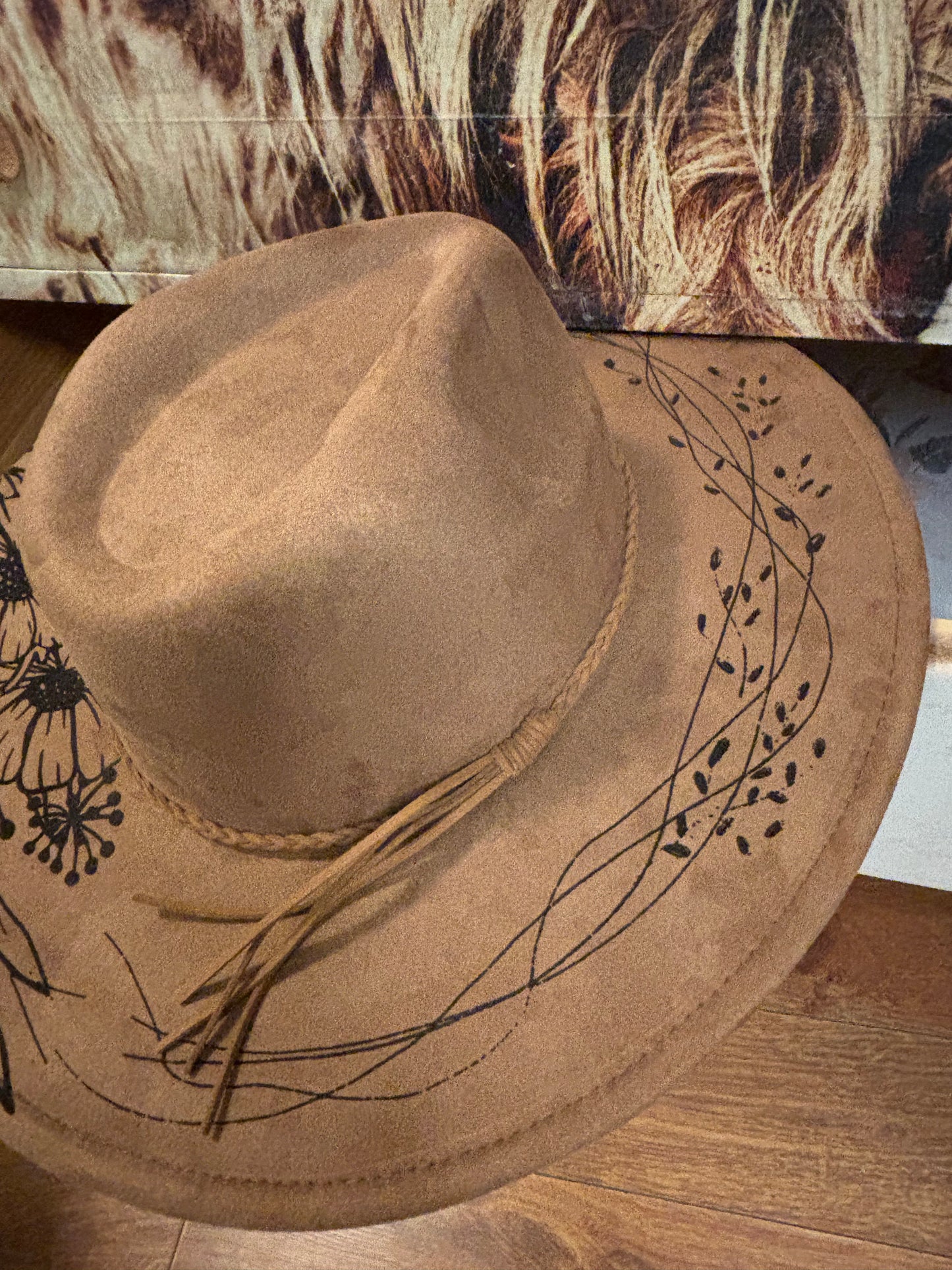 Floral Steed - wide brim fedora hat