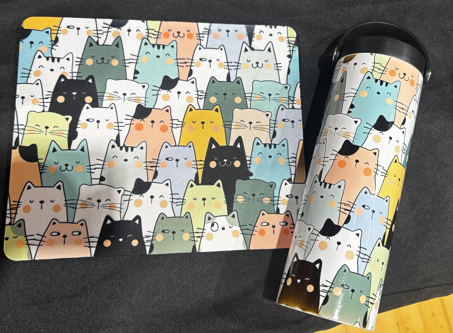 Tumbler and Mouse Pad Set- Cats