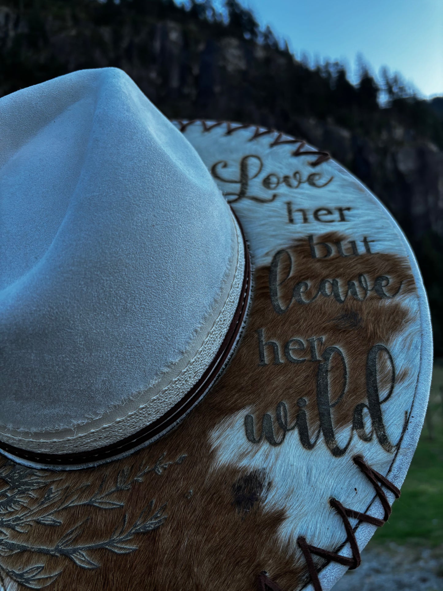 Love Her But Leave Her Wild- wide brim fedora hat