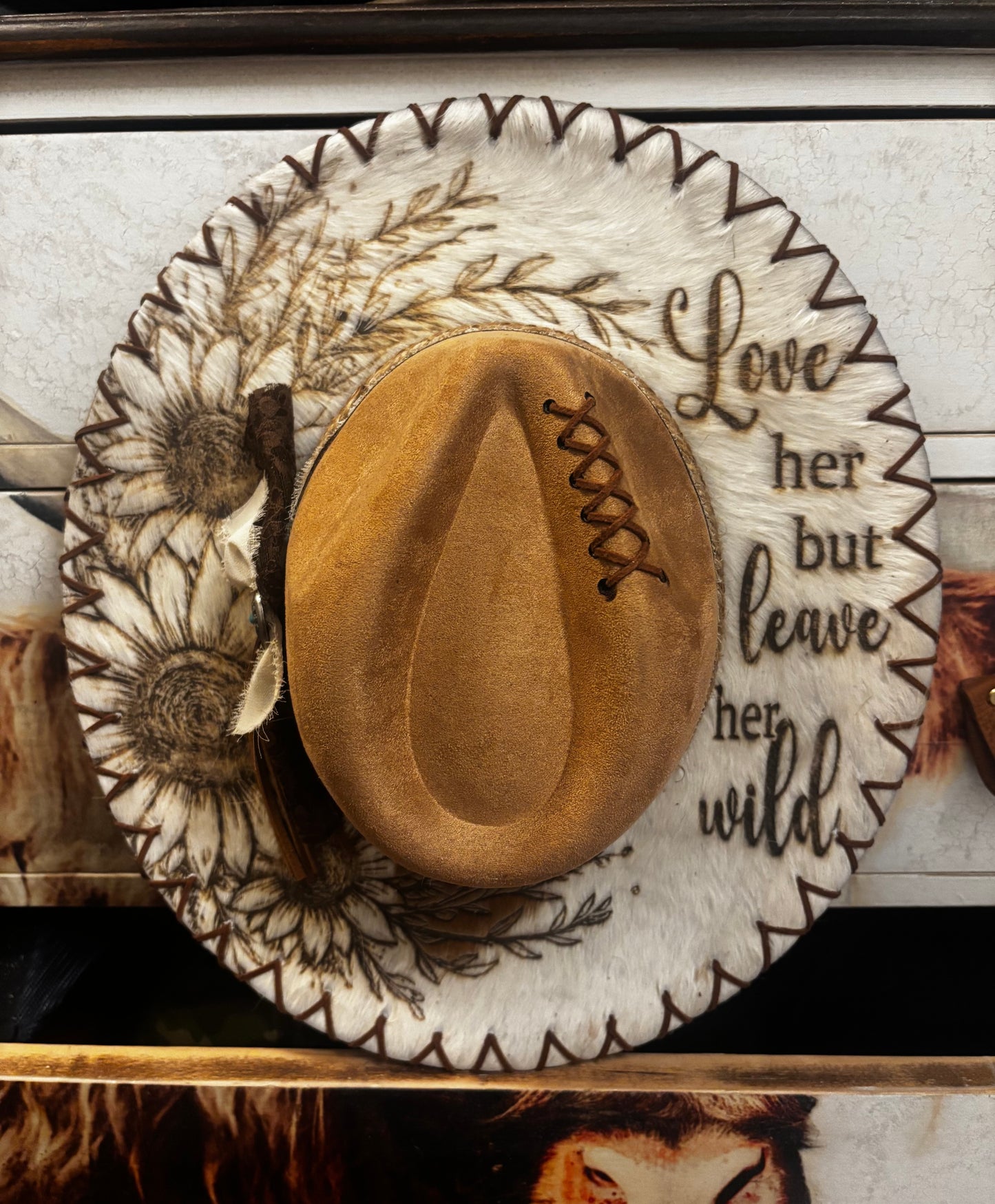 Love Her But Leave Her Wild (V8) - wide brim fedora hat