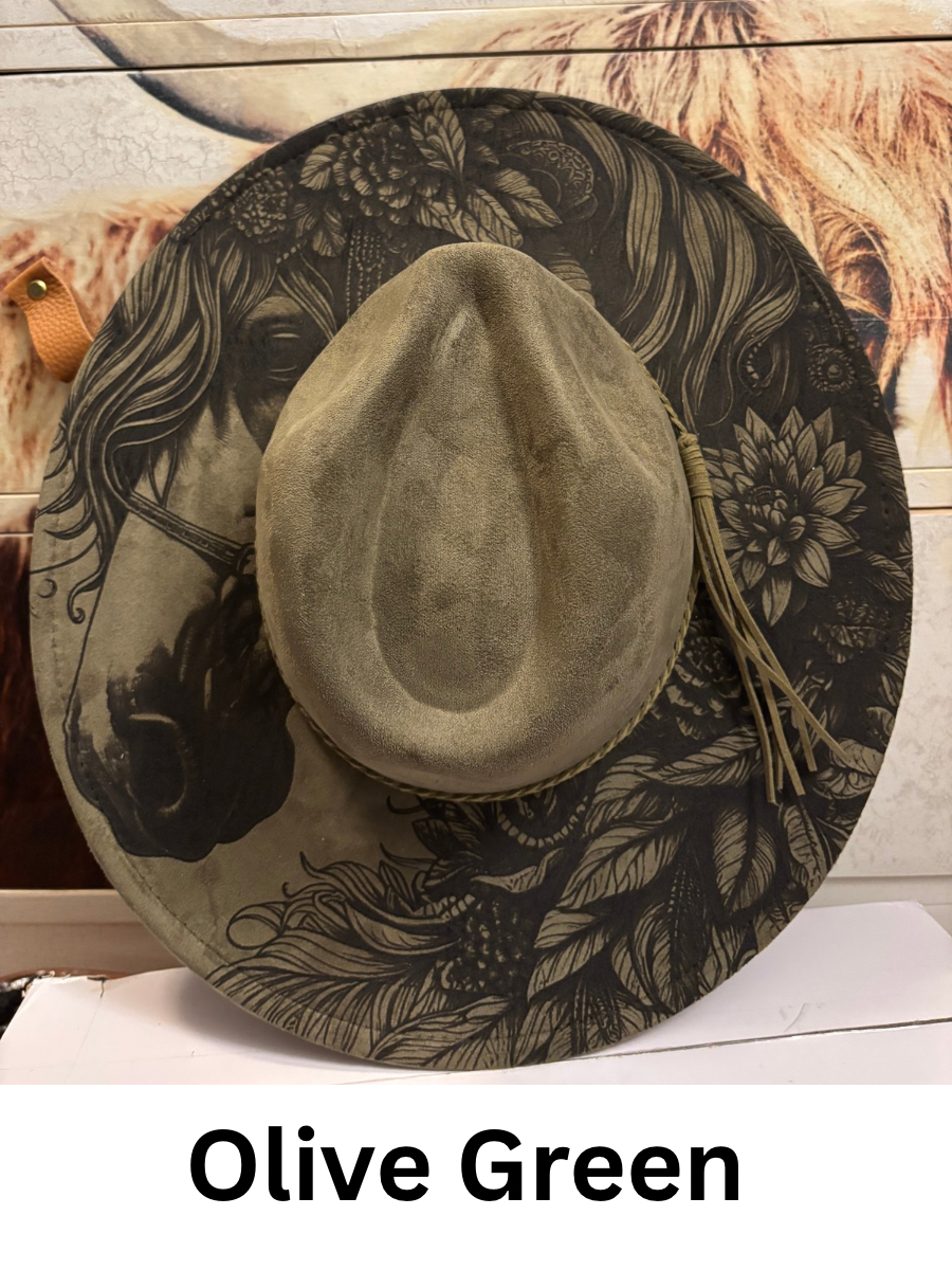 Floral Steed Dreamer- wide brim fedora hat