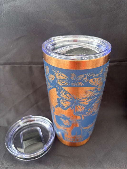 Skulls & Butterflies  - 20oz Laser Engraved Tumbler