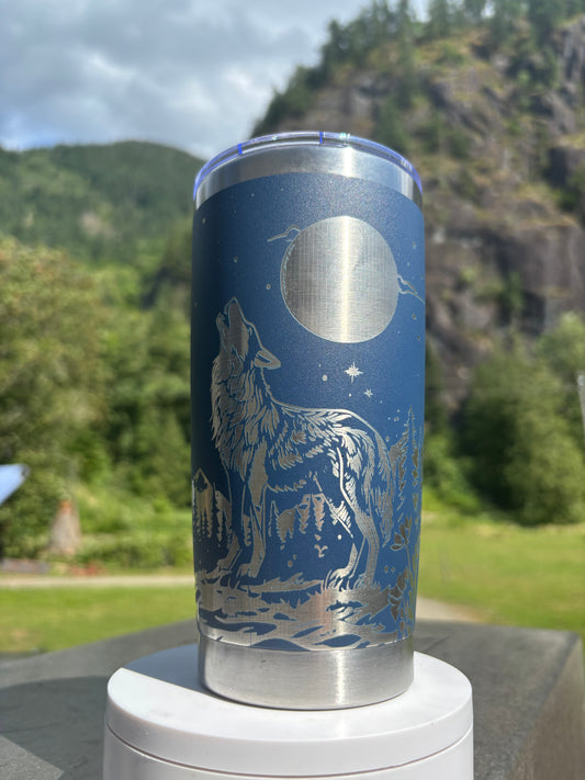 Full Moon Wolf- 20oz Laser Engraved Tumbler