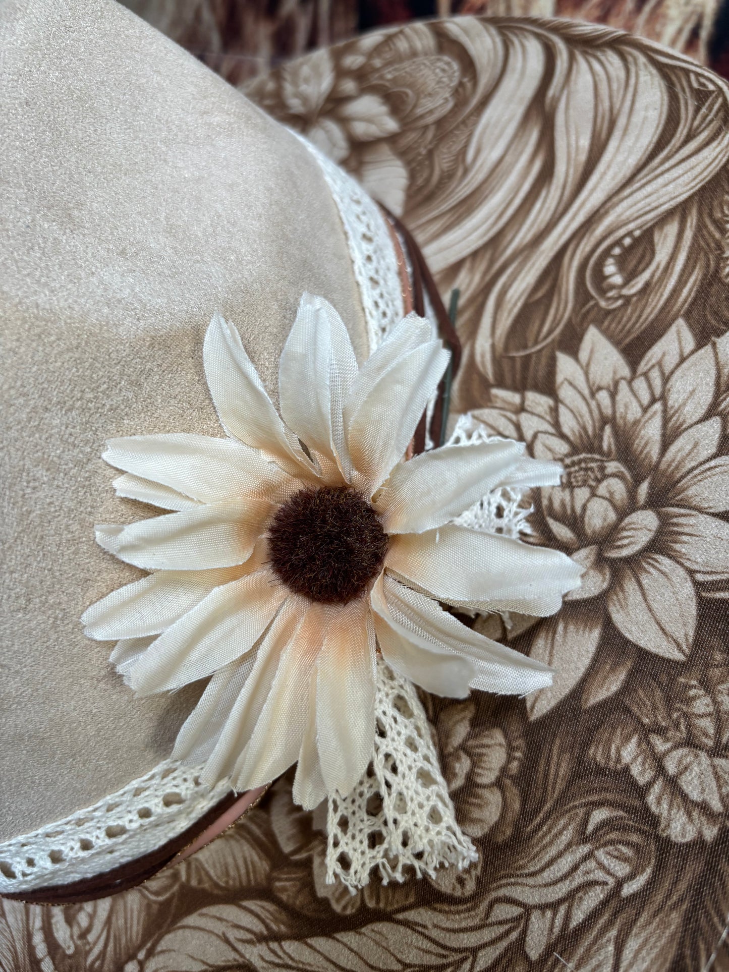 Floral Steed Dreamer- wide brim fedora hat