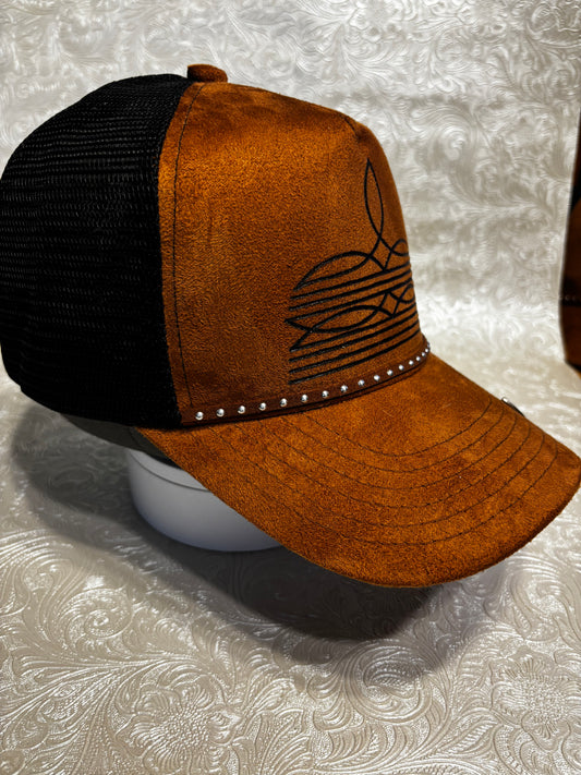 Boot Stitch - 2 Tone Suede Trucker Hat
