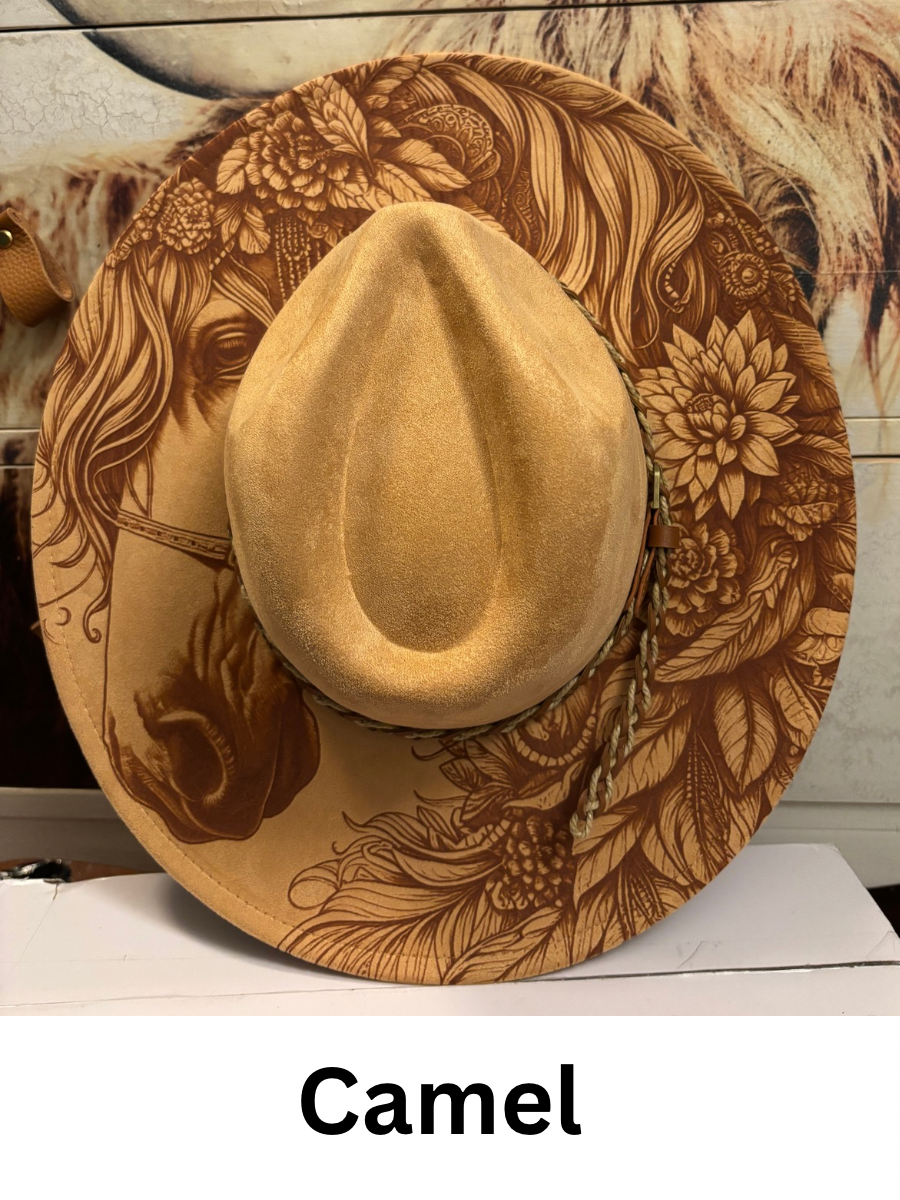 Floral Steed Dreamer- wide brim fedora hat