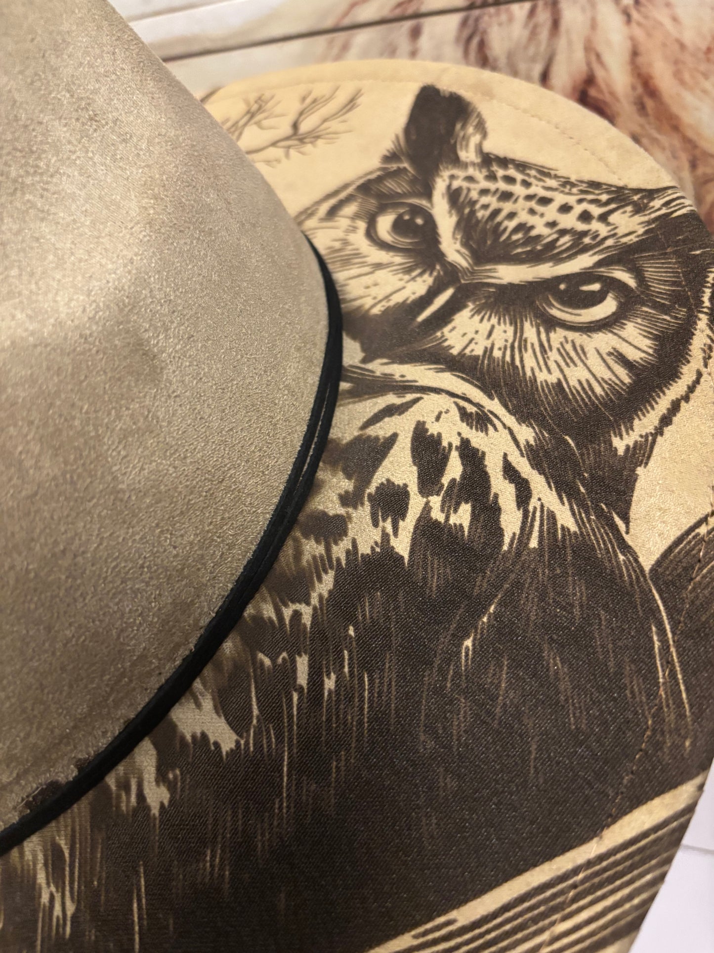 Midnight Owl -wide brim fedora hat