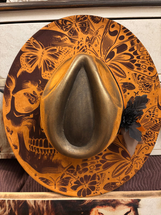 Entomology on Display- wide brim fedora hat