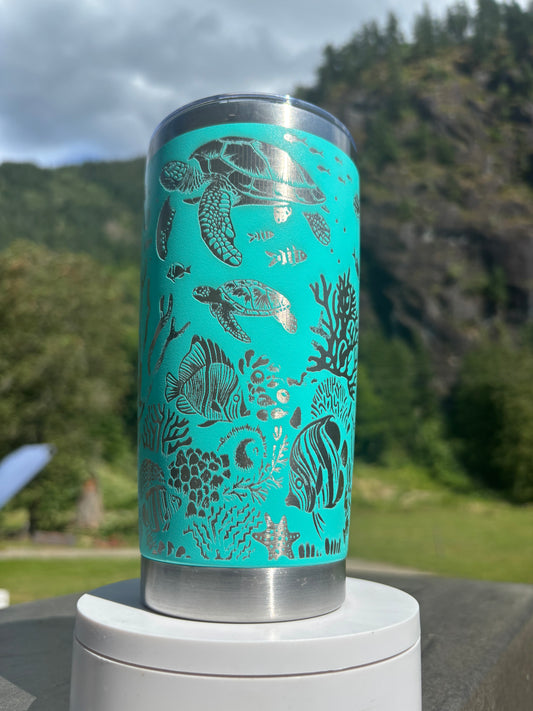 Sea Turtles - 20oz Laser Engraved Tumbler