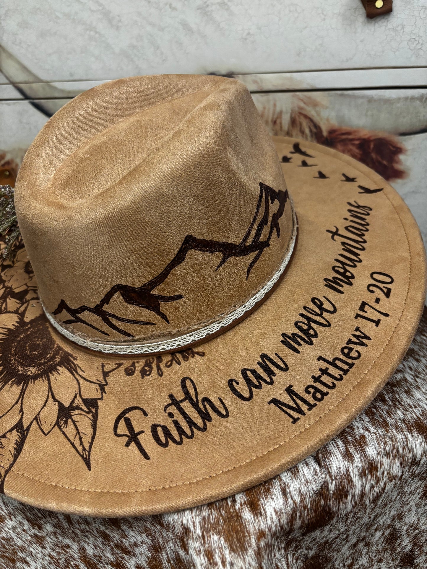 Faith Can Move Mountains - Wide Brim Fedora Hat