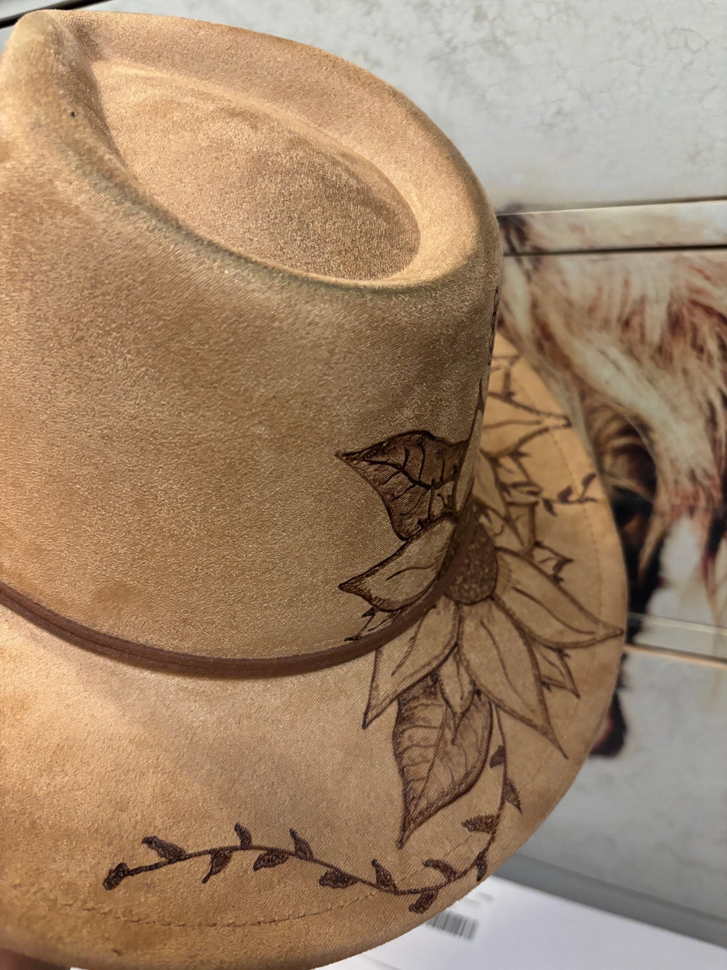 Sunflowers & Coo - short brim cowboy hat