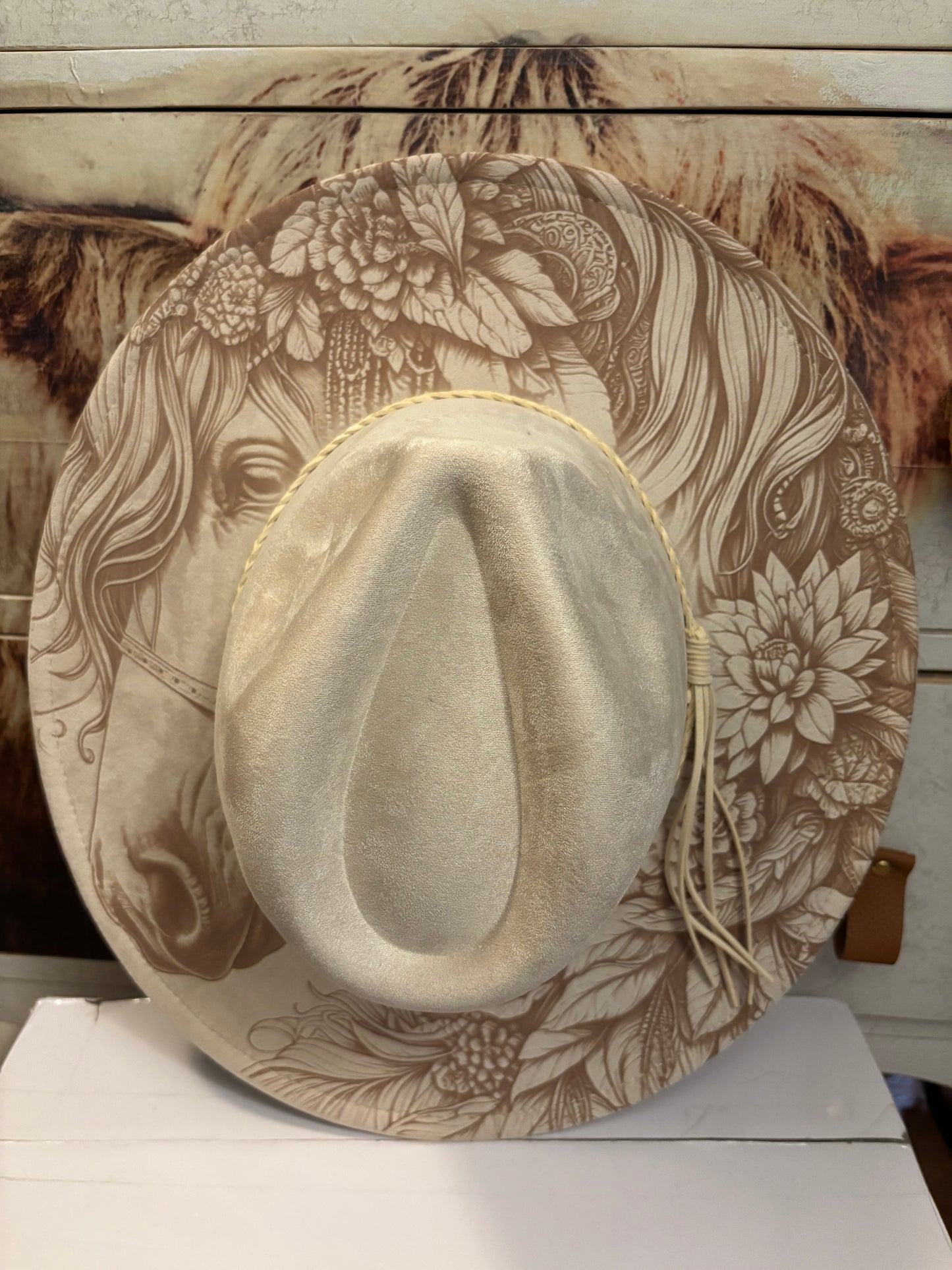 Floral Steed Dreamer- wide brim fedora hat