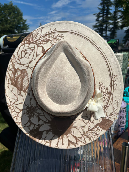 Sunflower Fields - wide brim fedora hat