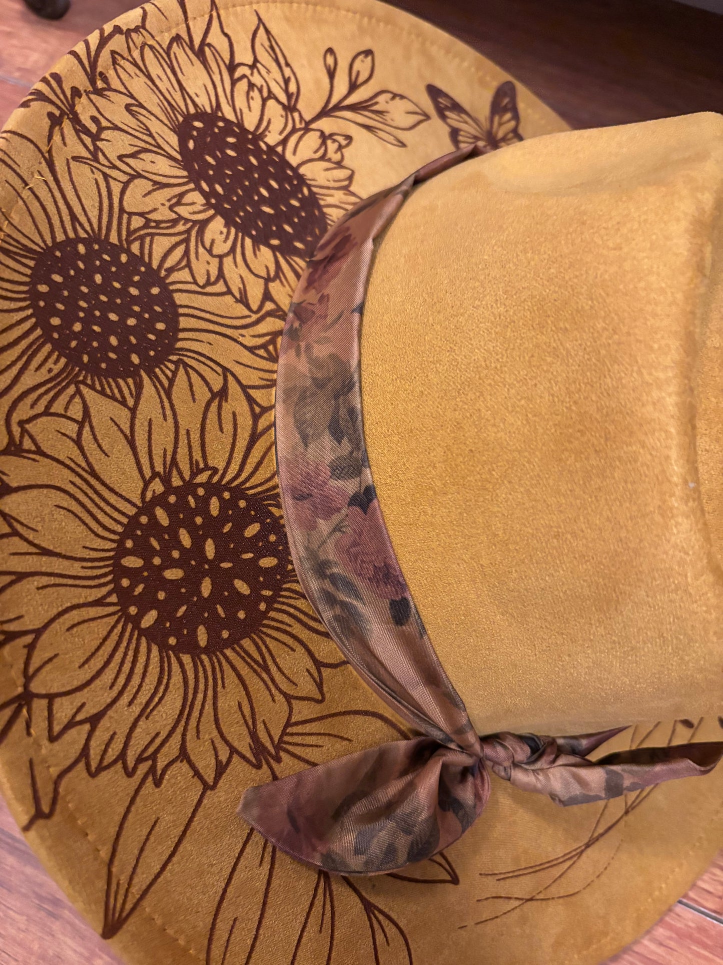 FALLing for Sunflowers - wide brim fedora hat