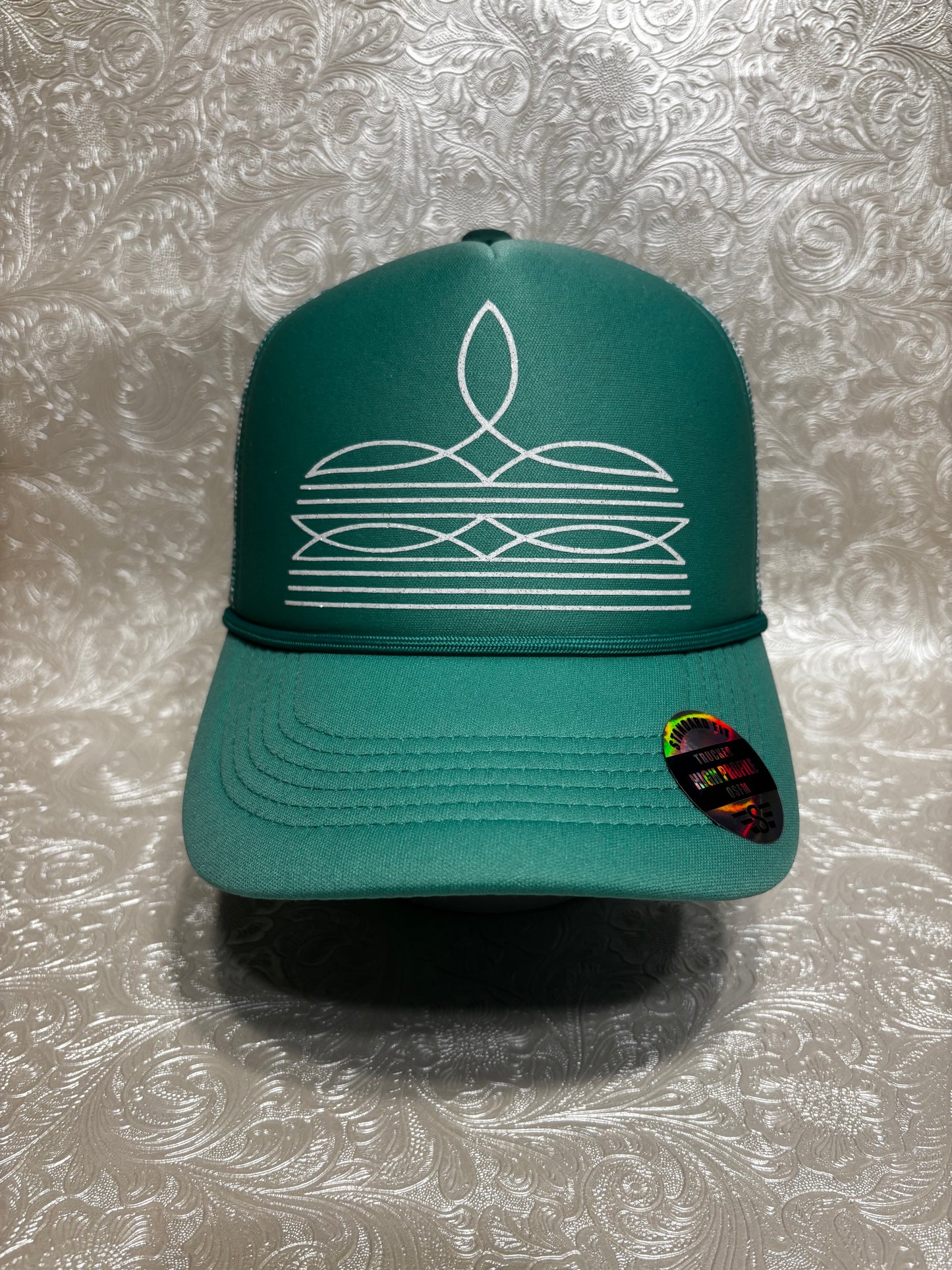 Boot Stitch - Turquoise Aztec Trucker Hat