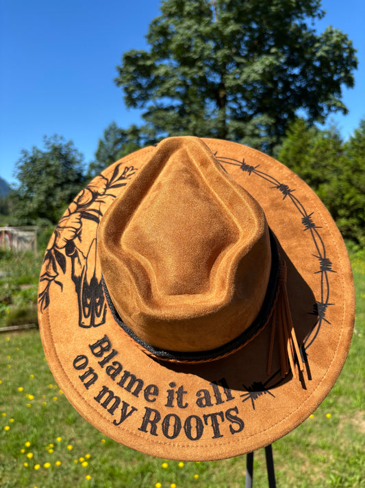 “I Showed Up In Boots” - wide brim fedora hat