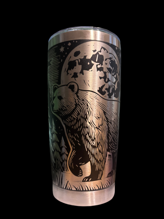 Full Moon Bear - 20oz Laser Engraved Tumbler