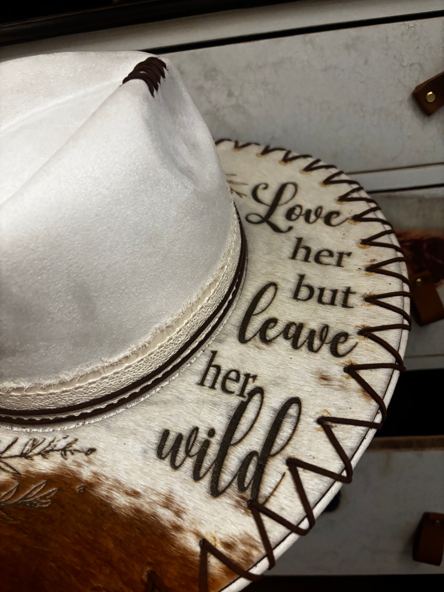 Love Her But Leave Her Wild (V7) - wide brim fedora hat