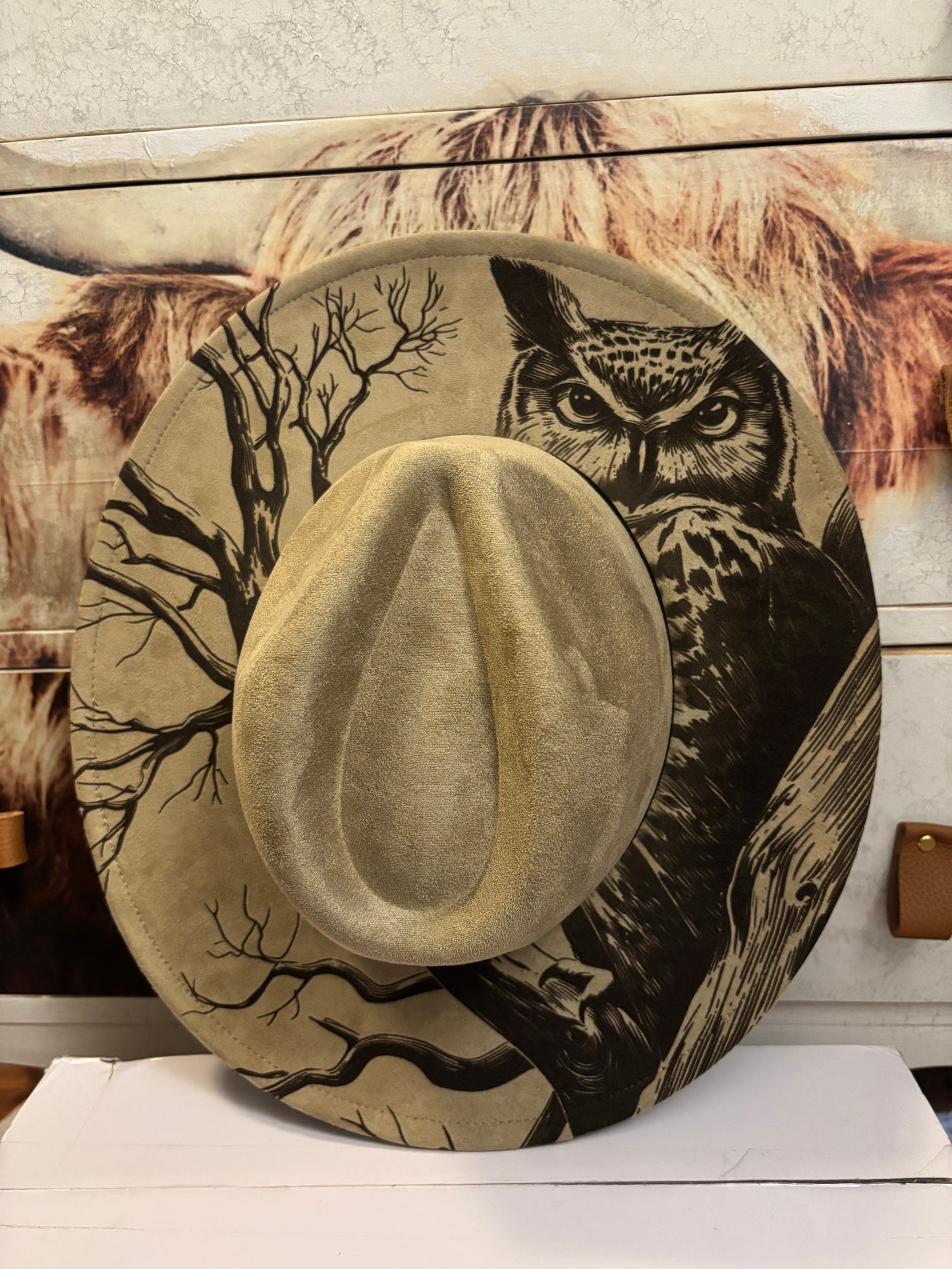 Midnight Owl -wide brim fedora hat