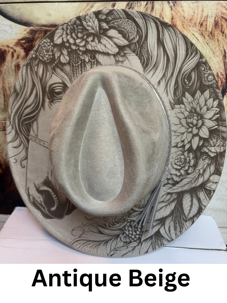 Floral Steed Dreamer- wide brim fedora hat