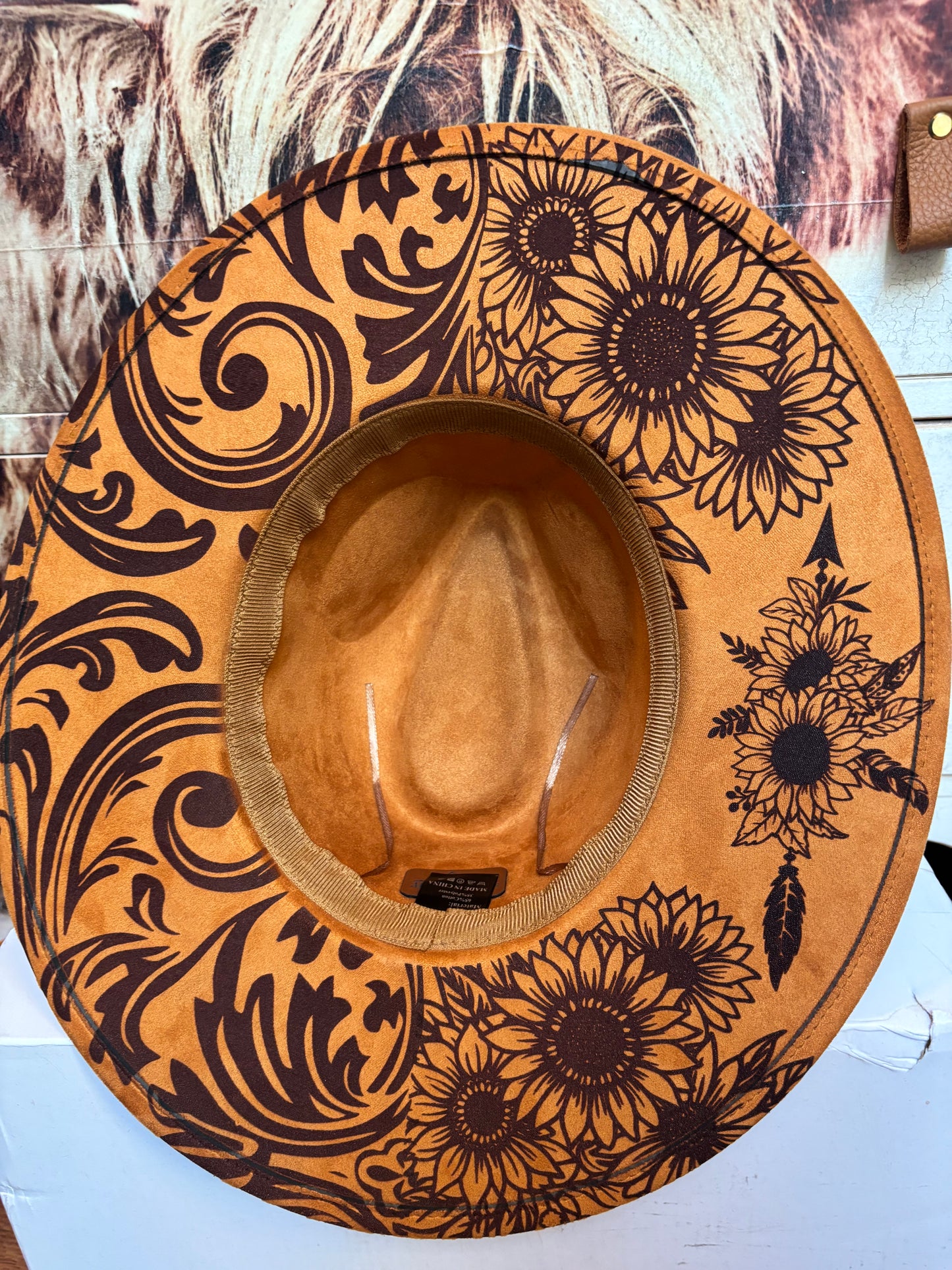 Autumn Sunflowers - wide brim fedora hat