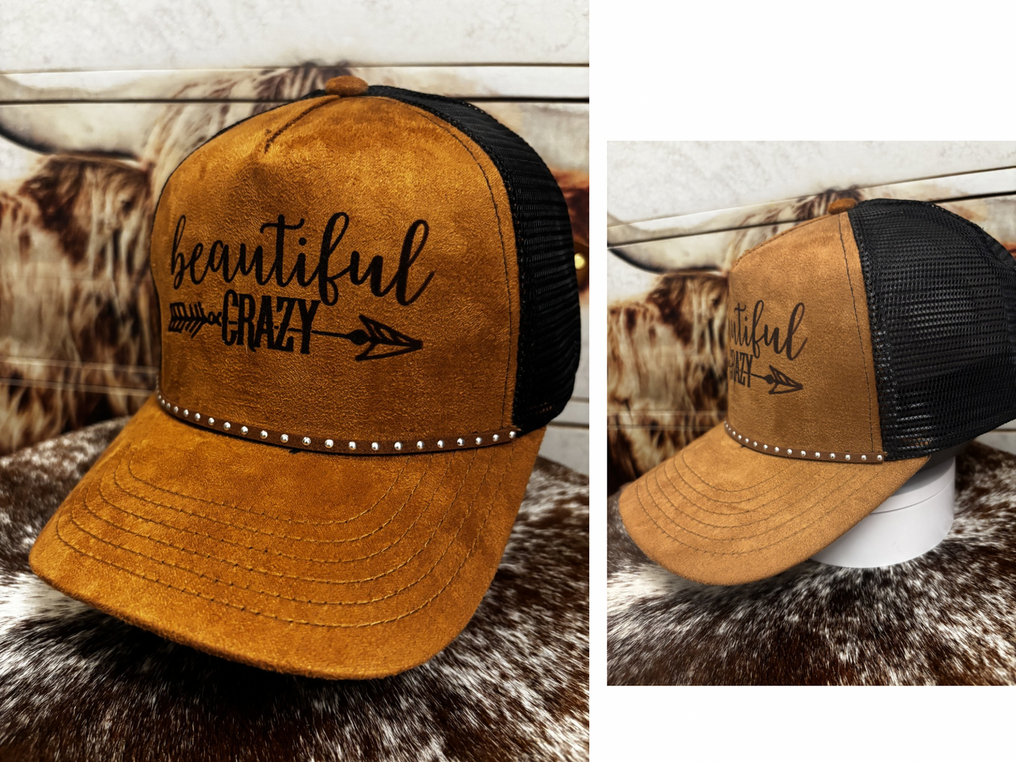 Beautiful Crazy - 2 Tone Suede Trucker Hat