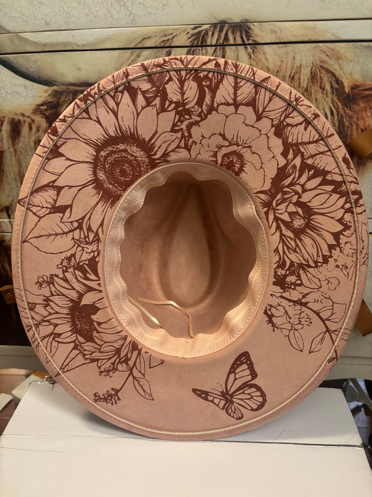 Hummingbird in Flight-wide brim fedora hat