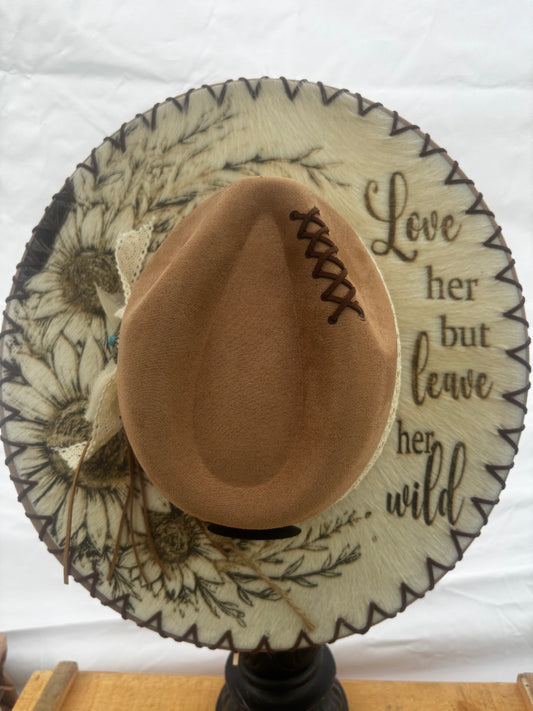 Love Her But Leave Her Wild (V8) - wide brim fedora hat
