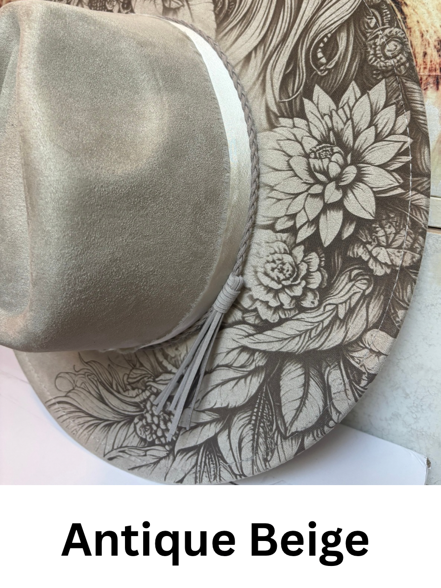 Floral Steed Dreamer- wide brim fedora hat