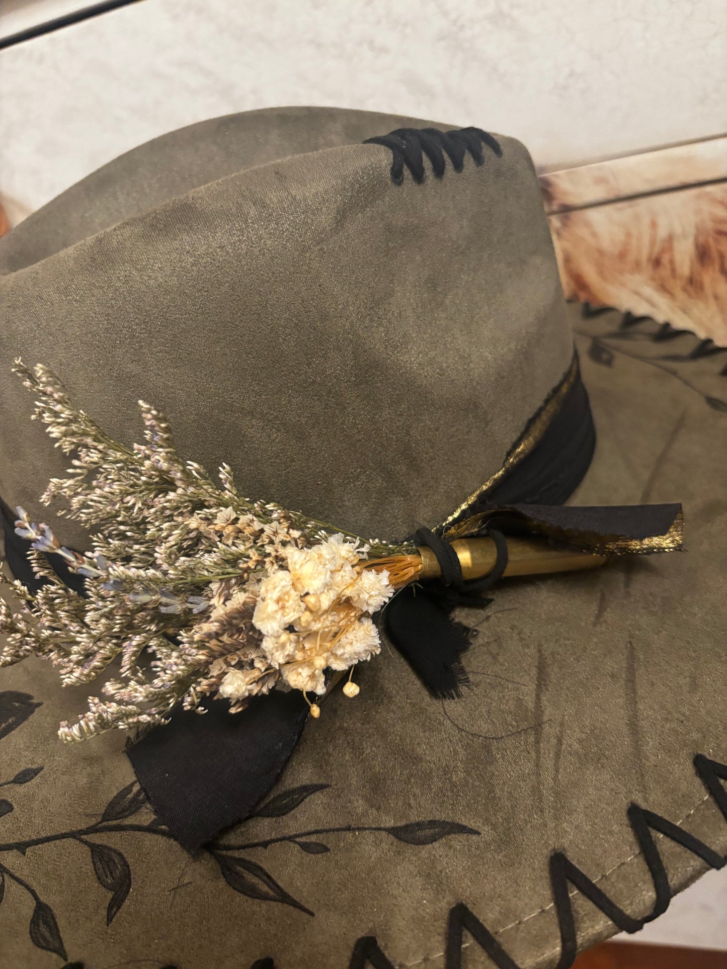 Floral Steed & Roses V2 - Wide Brim Fedora Hat