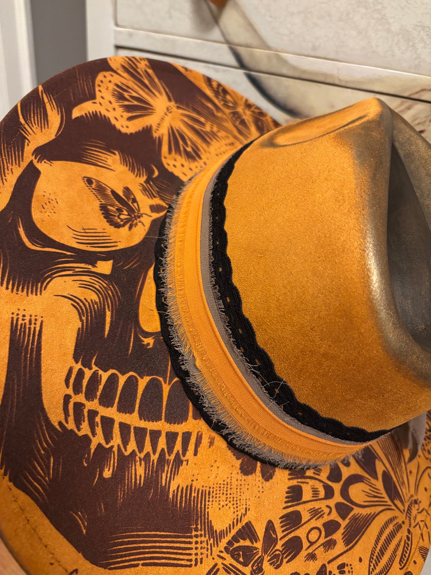 Entomology on Display- wide brim fedora hat