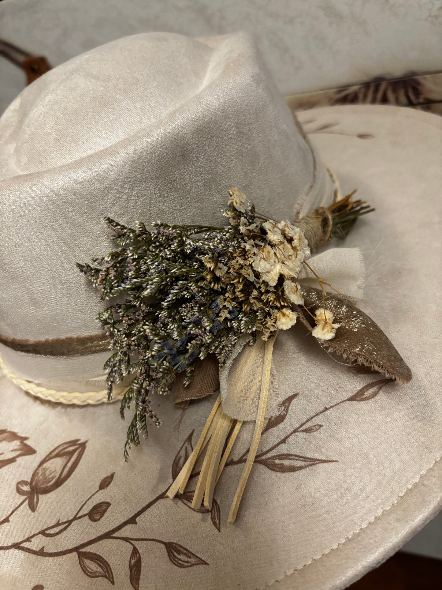 Roses - heart shape wide brim fedora hat