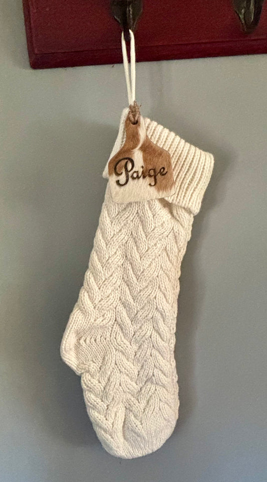 Custom Cowhide Ear Tag Stockings