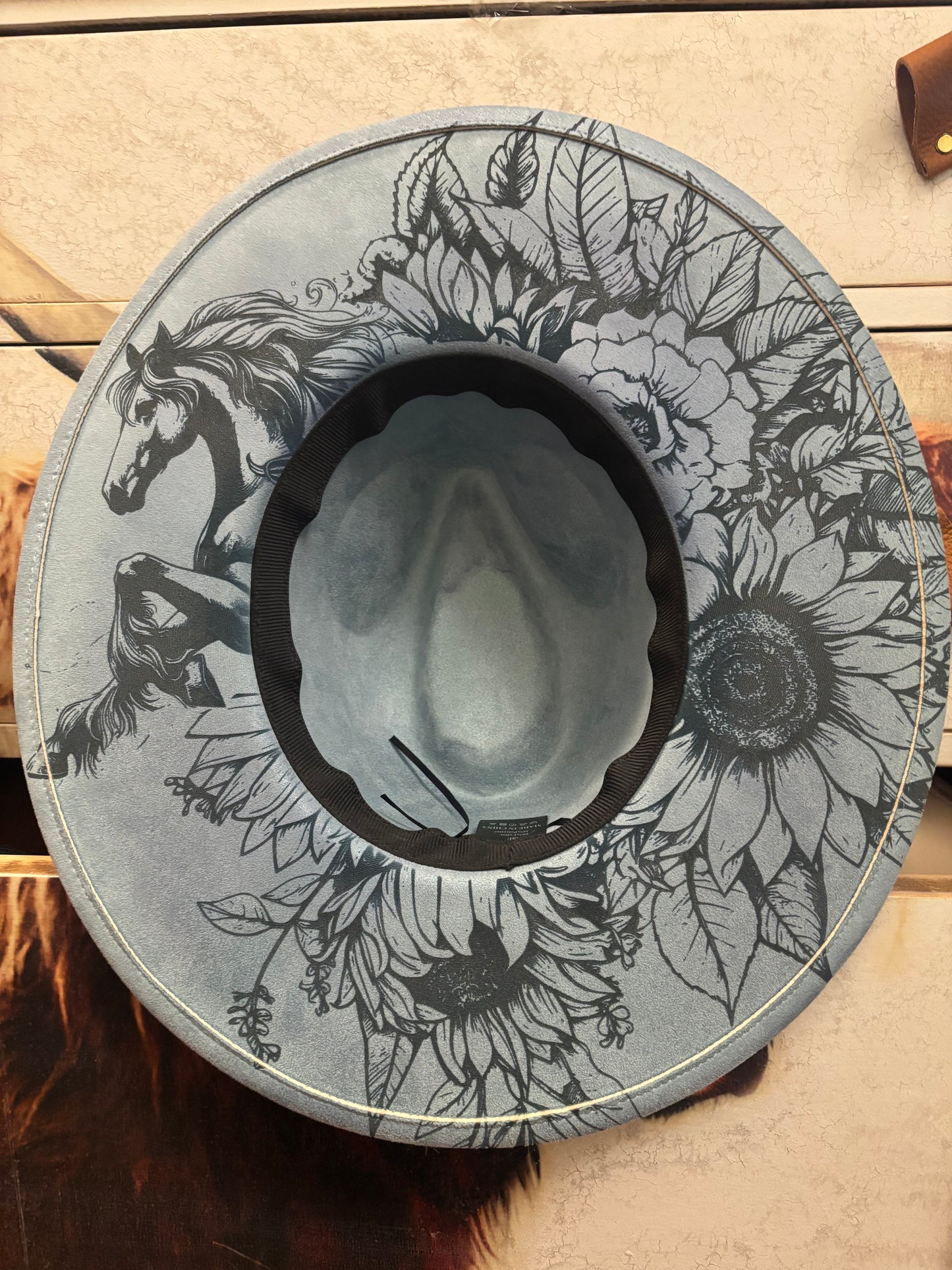 Mystic Floral Steed - wide brim fedora hat