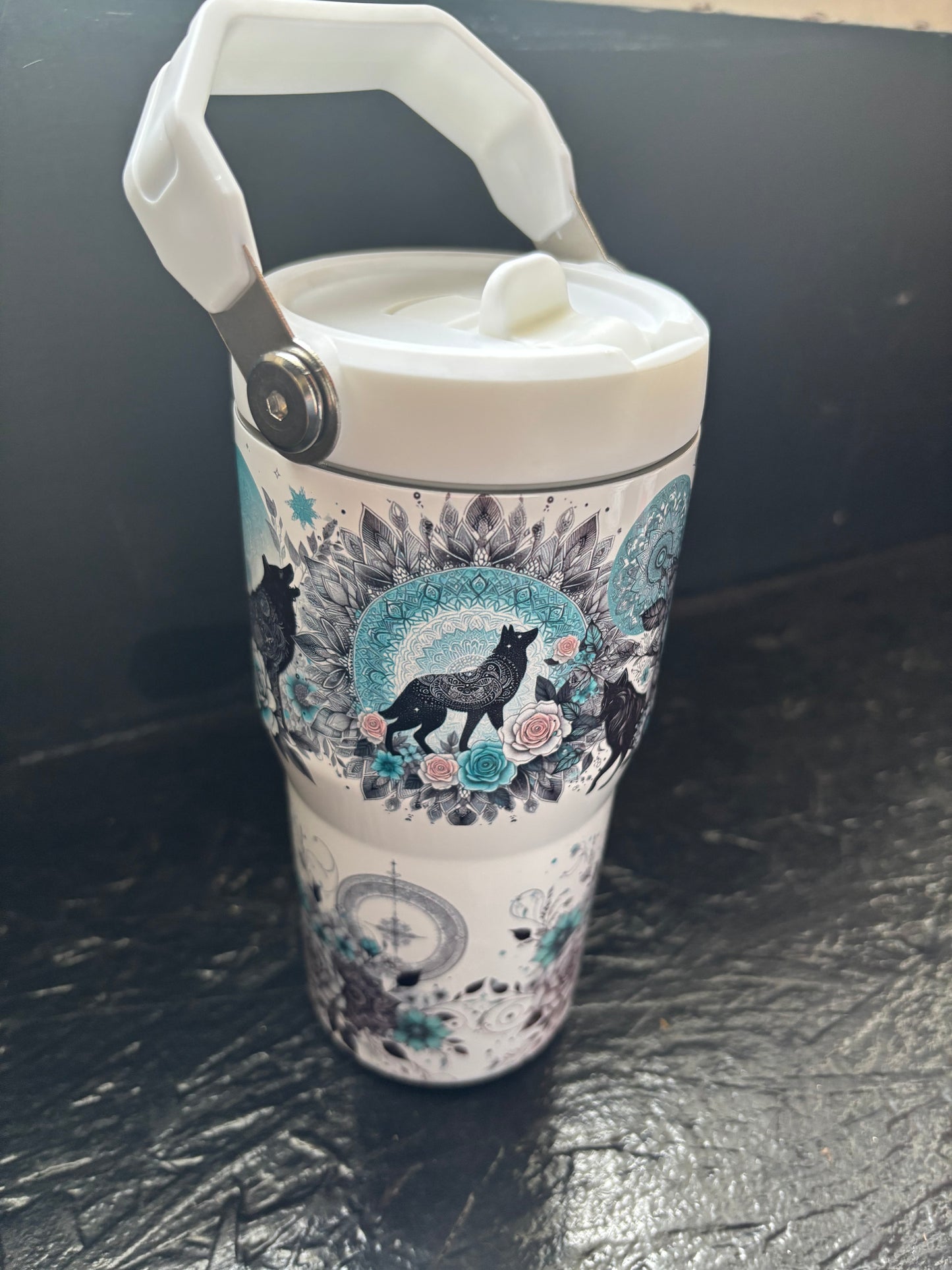 Mystic Wolf- 20oz flip top Waterbottle