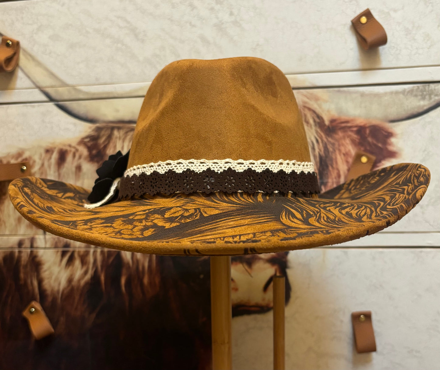 Highland Coo & Sunflowers- cowboy hat