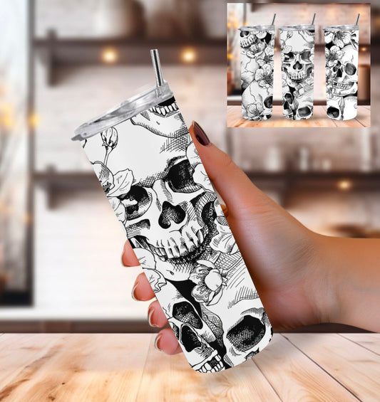 Skulls and Floral- 20ozTumbler
