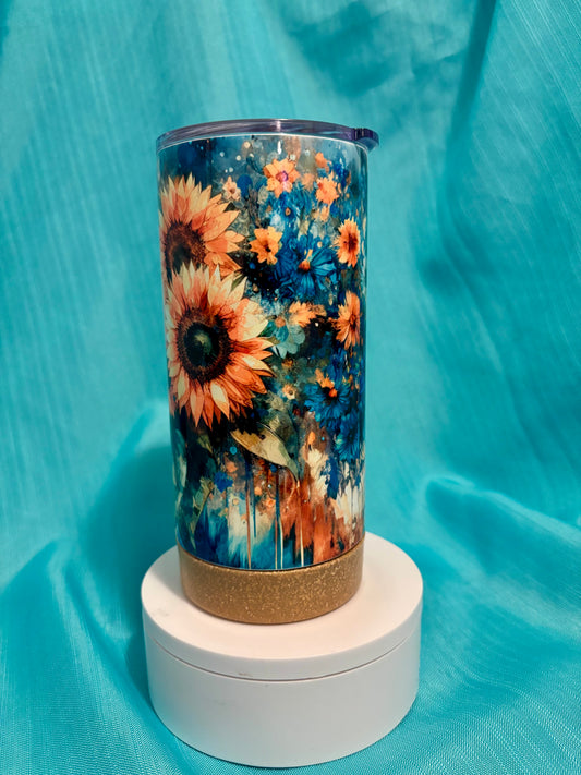 Sunflowers & Turquoise- 17ozTumbler