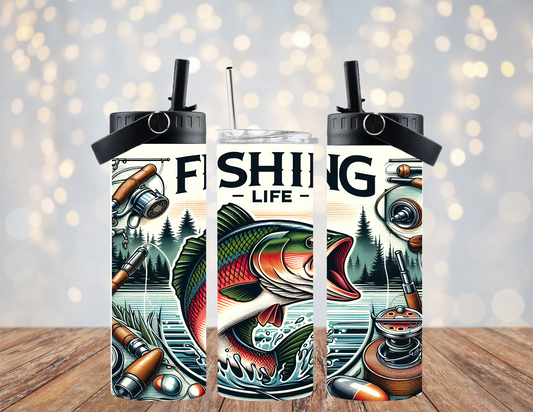 Fishing - 20oz Dual Lid Tumbler