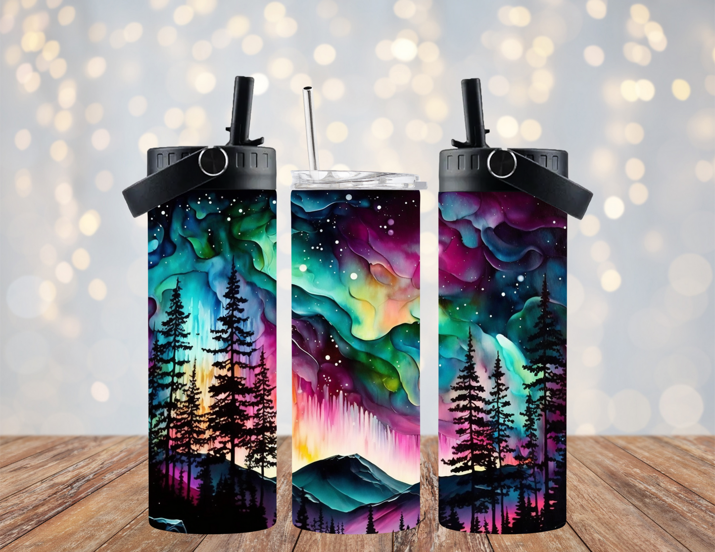 Northern Lights - 20oz Dual Lid Tumbler
